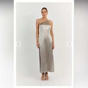 DISSH NWT Pewter one shoulder dress